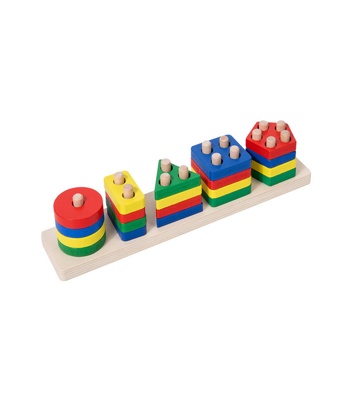 wooden shapes 5pc tray