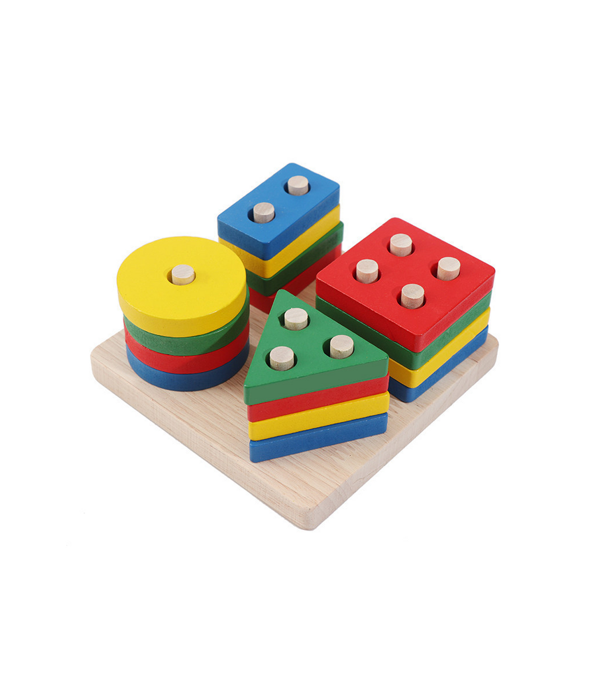 blocks wooden 4pcs shapes
