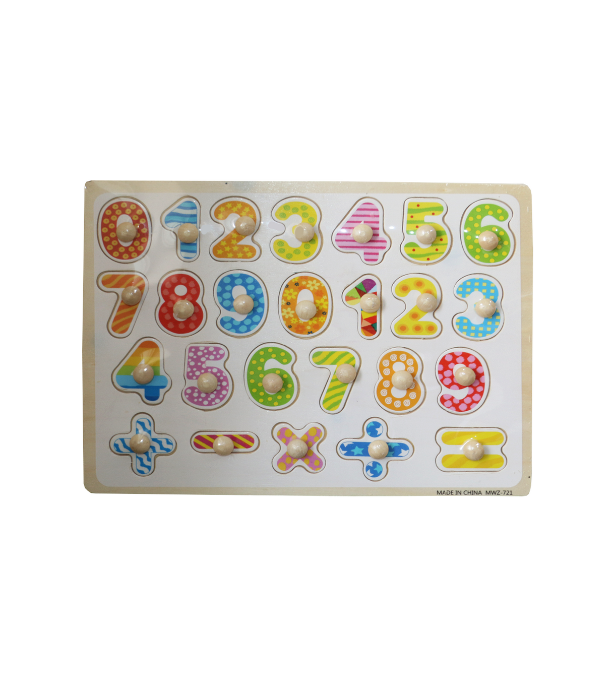 wooden numbers puzzle 12"x9"