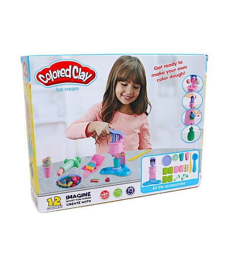 colored clay ice cream set with 12colors f018-269