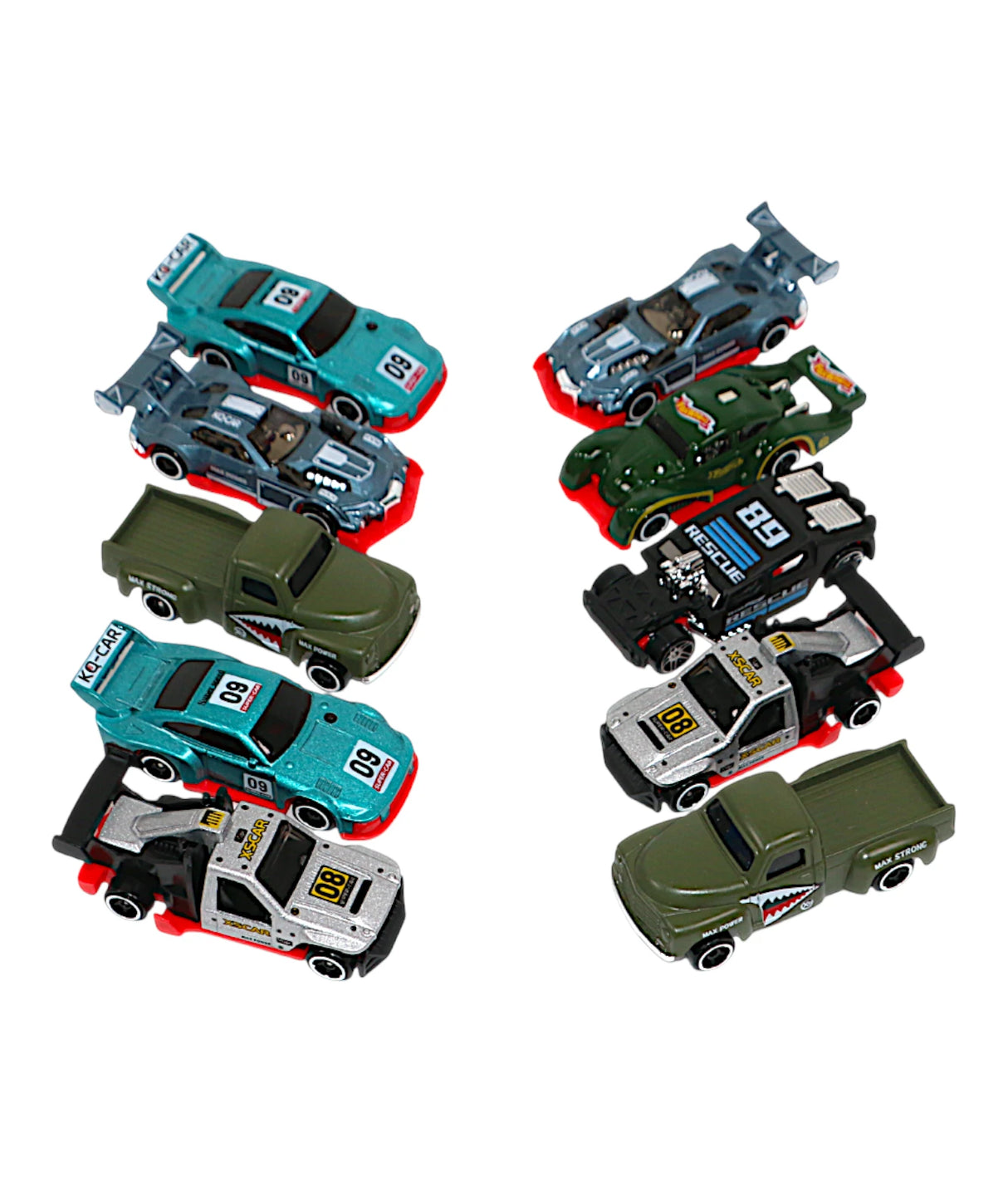die-cast metal cars set 10pc