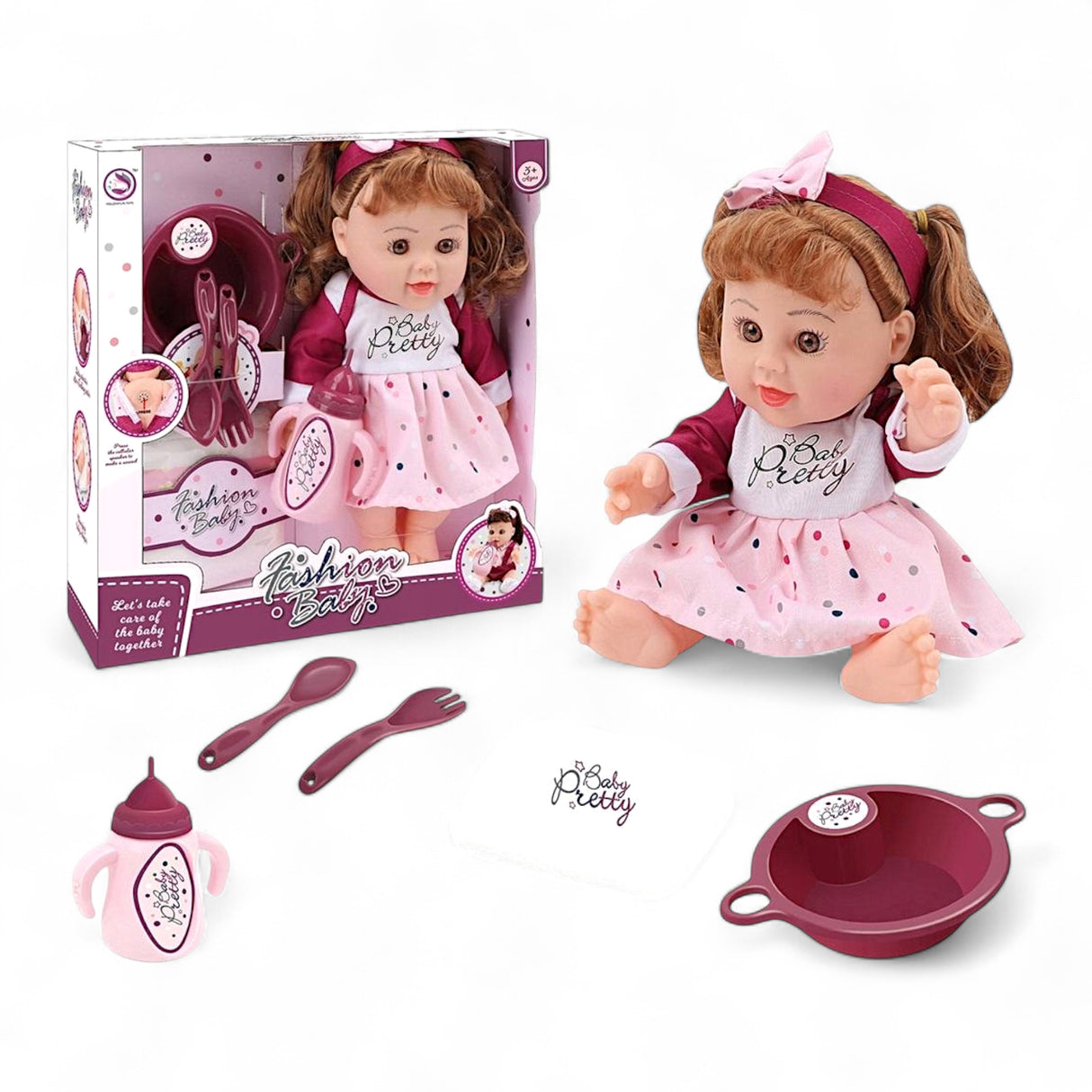 fashion baby doll 12'' set with music t916