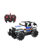 remote control stunt police jeep with light, music & spray w300-7
