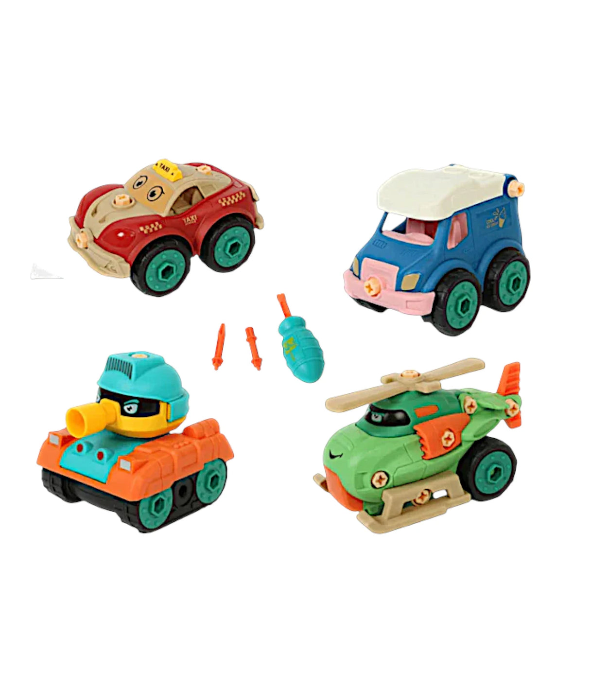 diy tool cars set 4pc t000