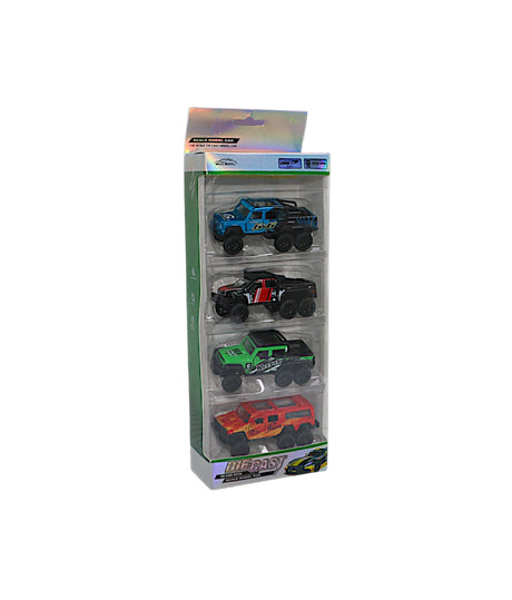 die-cast metal trucks 6x6 4pc