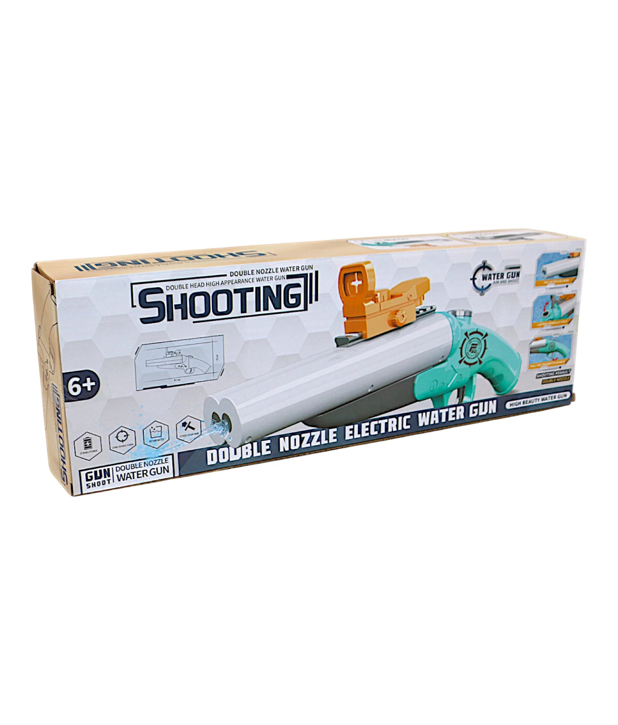 electric double nozzle water gun chargeable