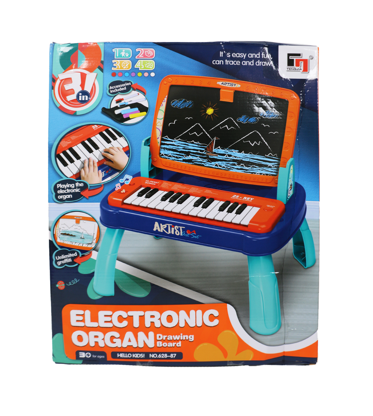 elecronic piano with drawing board 628-87