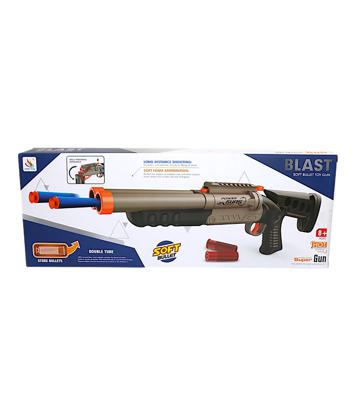 blast soft bullet shooting gun double tube