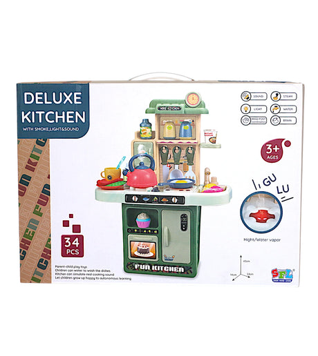 musical kitchen set 34pc 14x33x45cm 16862b