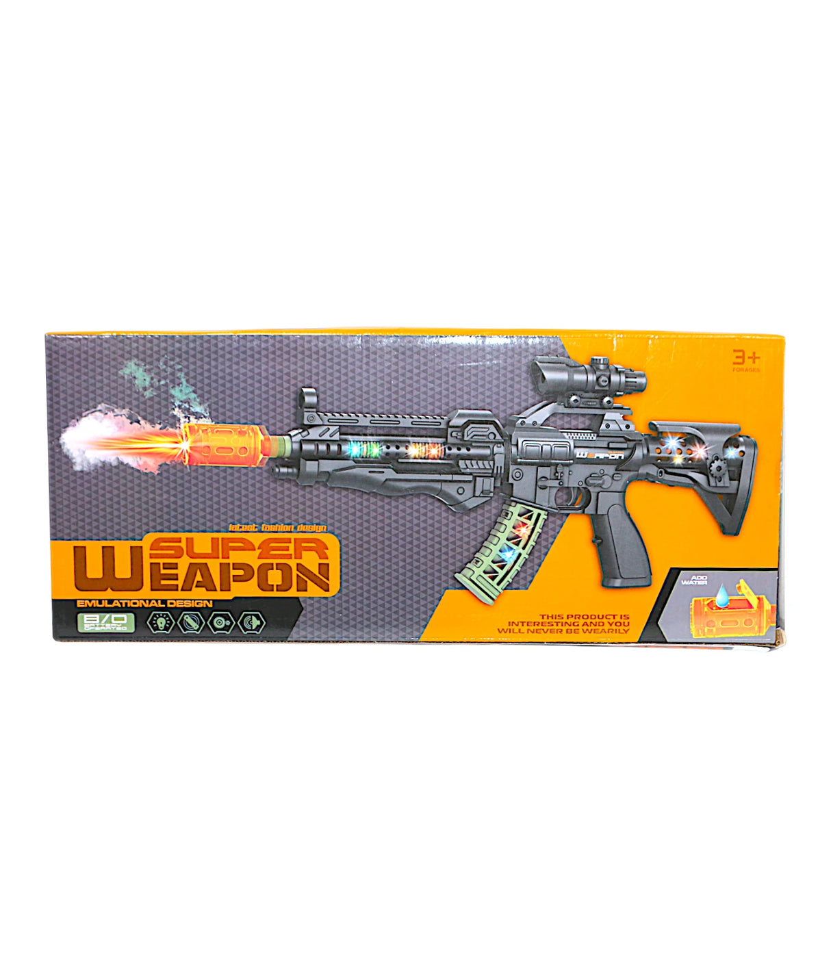 musical gun with lights & spray