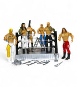 wrestler mania with ring & 6 pro wrestlers