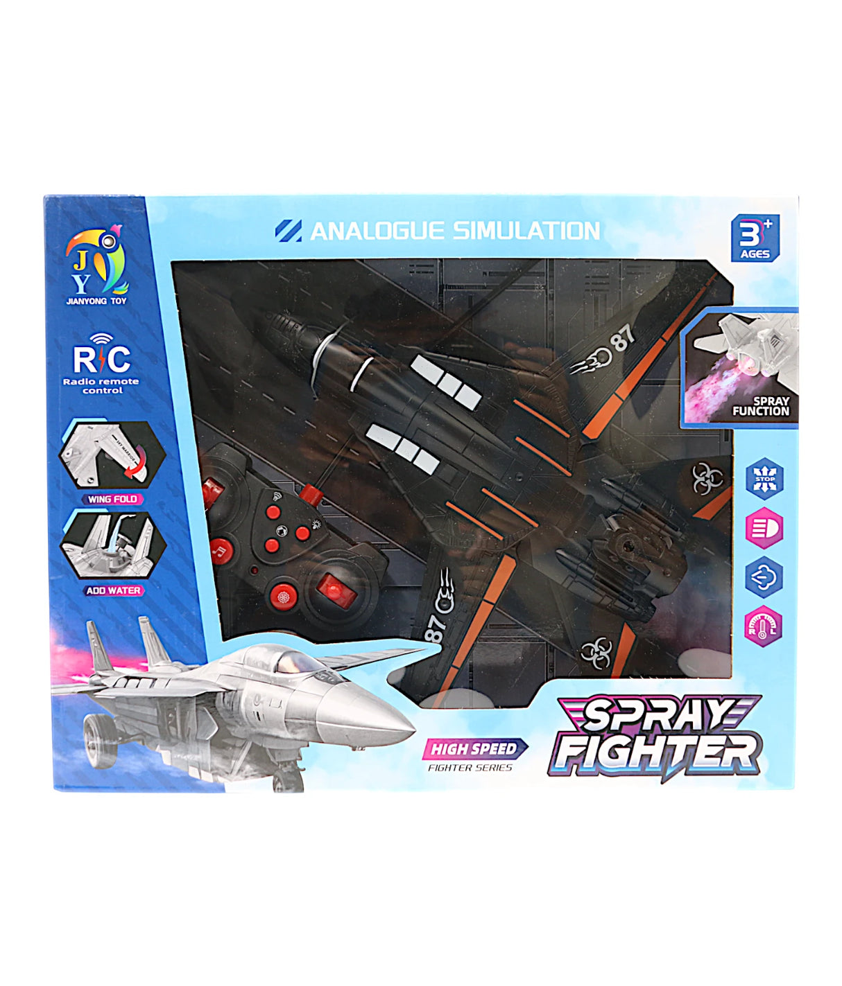 remote control plane chargeable with music & spray