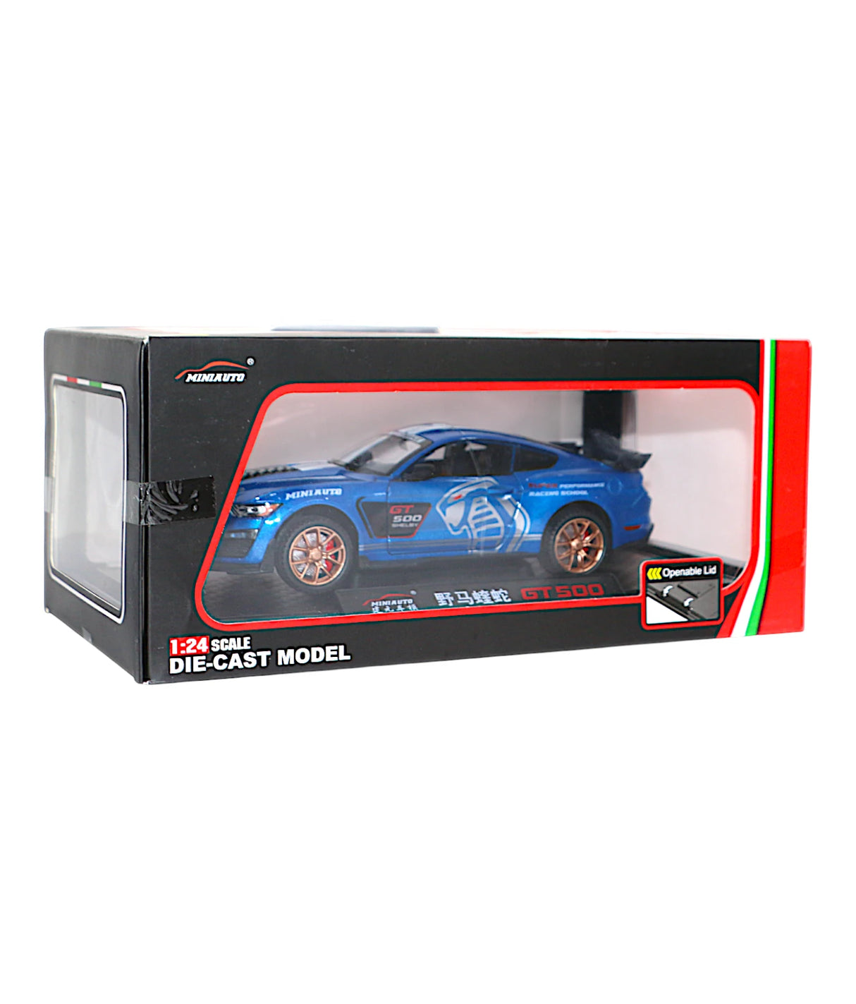 die-cast metal ford mustang shelby gt500 1:24 model with music & lights