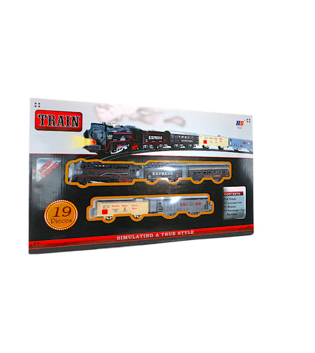 train track set 19pc with spray,music & light
