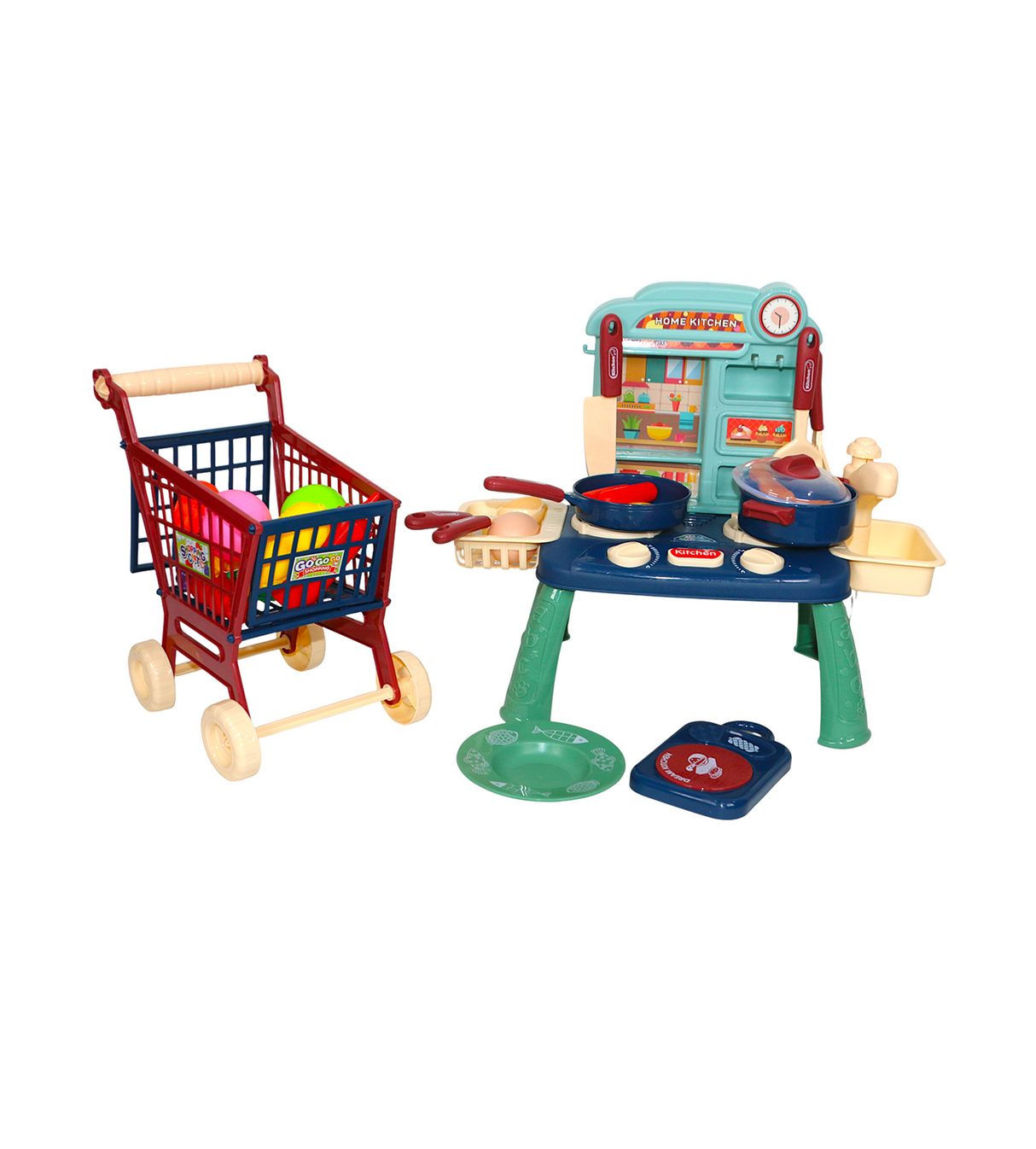 musical kitchen set 52pc 22x16x26cm