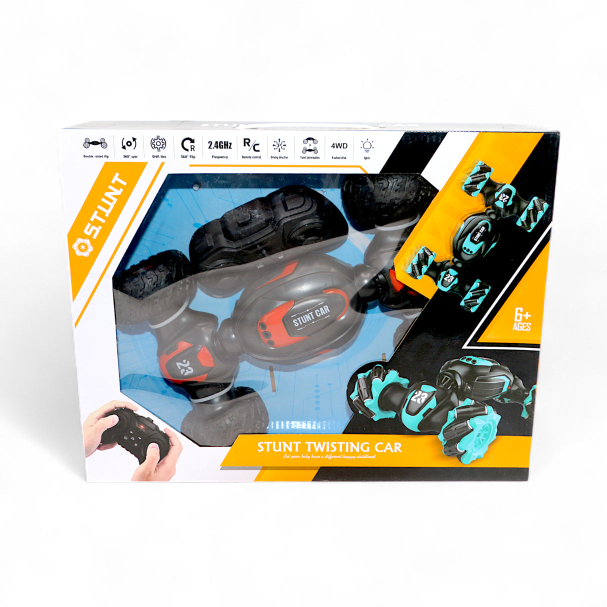 remote control stunt car chargeable with music, lights & usb t