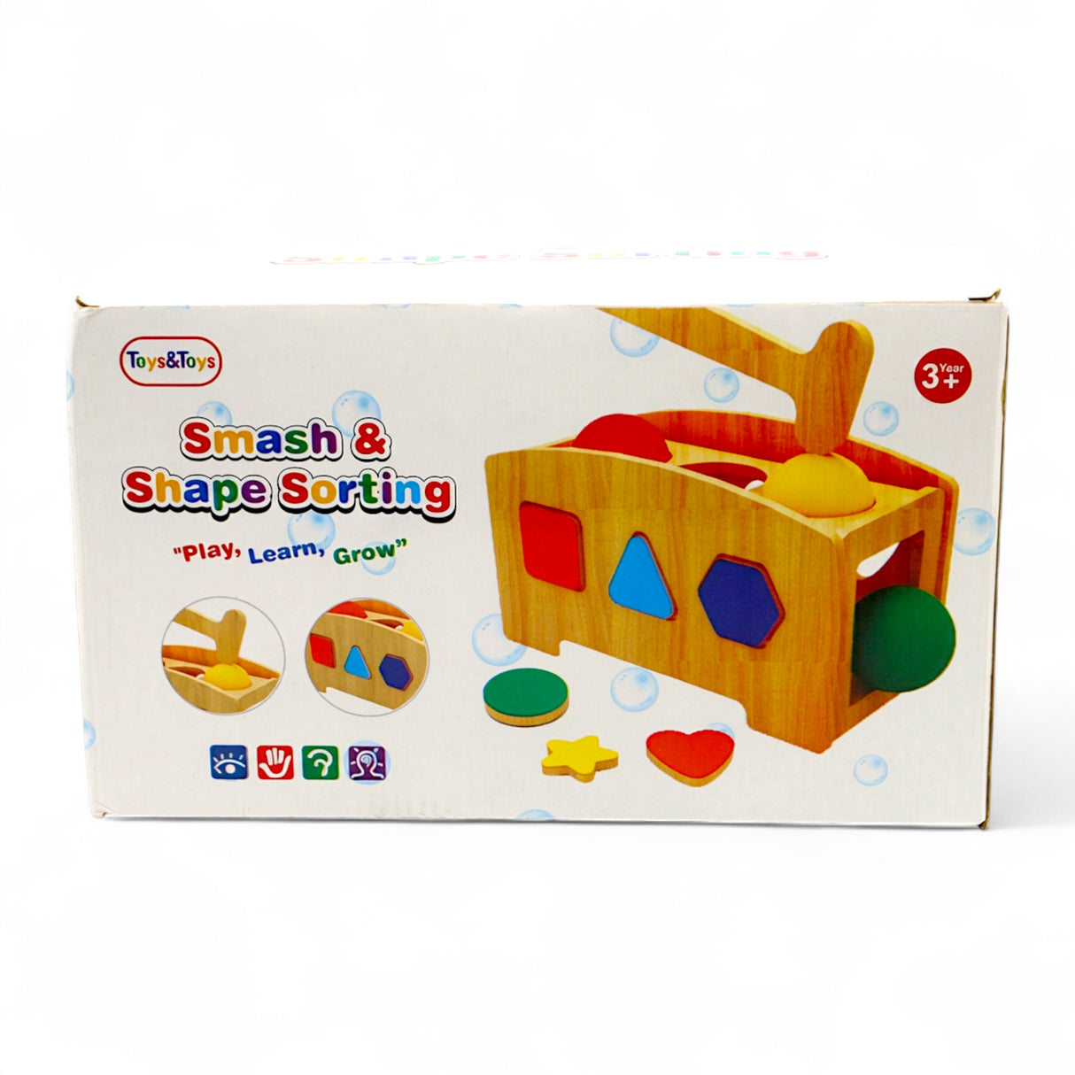 wooden smash & shape sorting game t