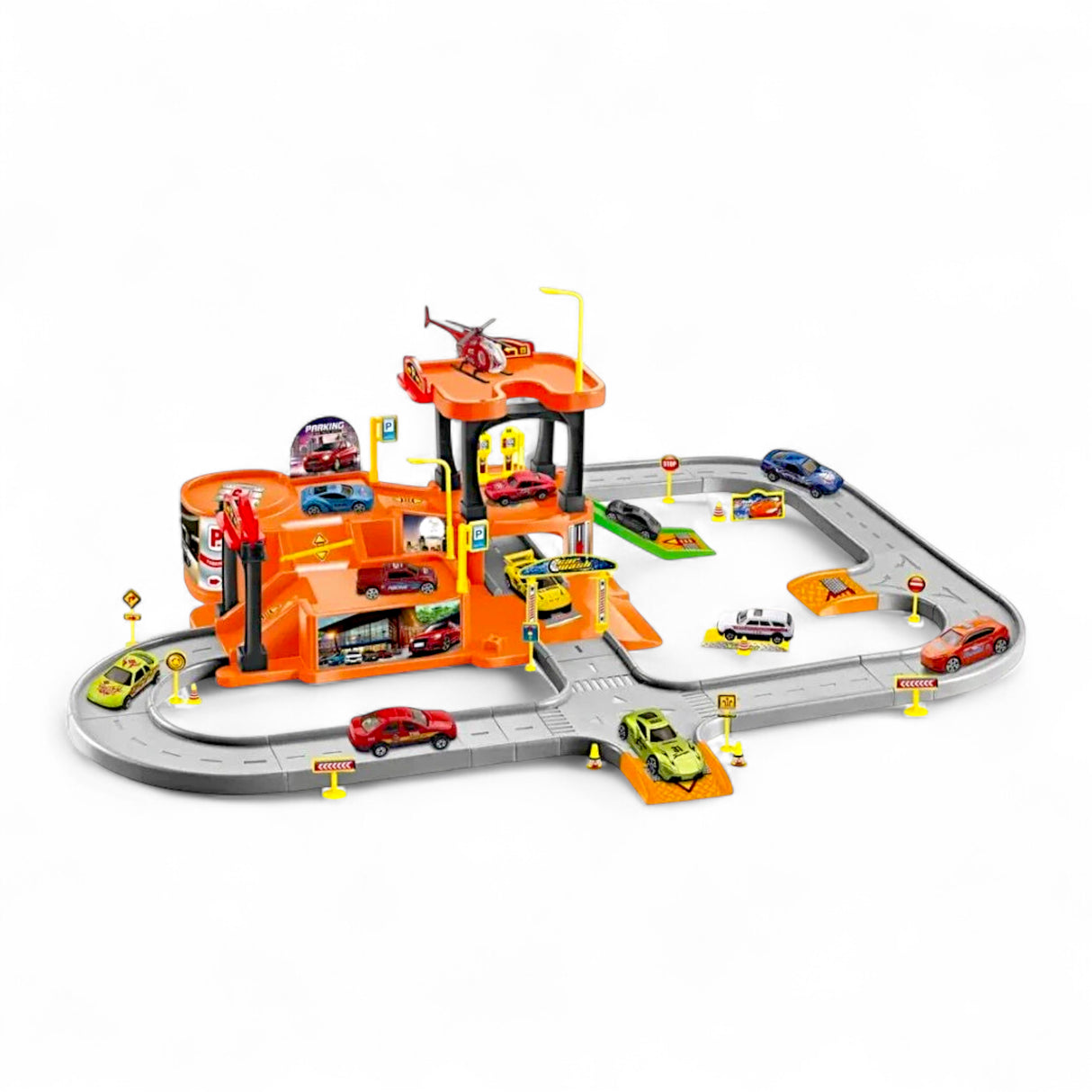 parking track set with 4cars 69x56x26.5cm t912