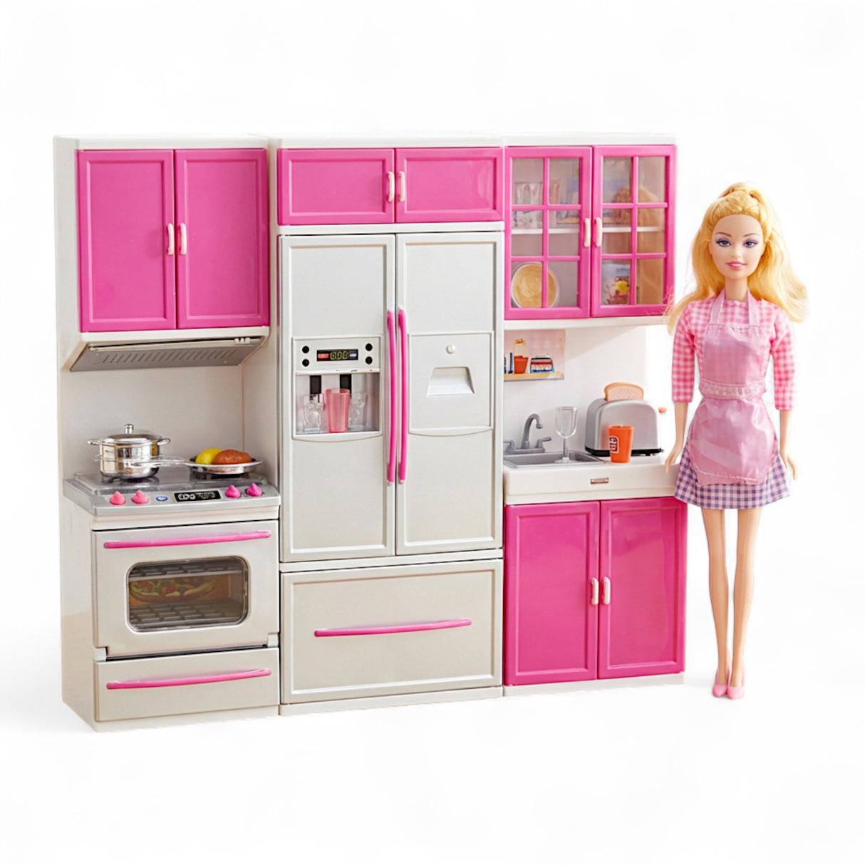 musical kitchen set with doll, music & lights t