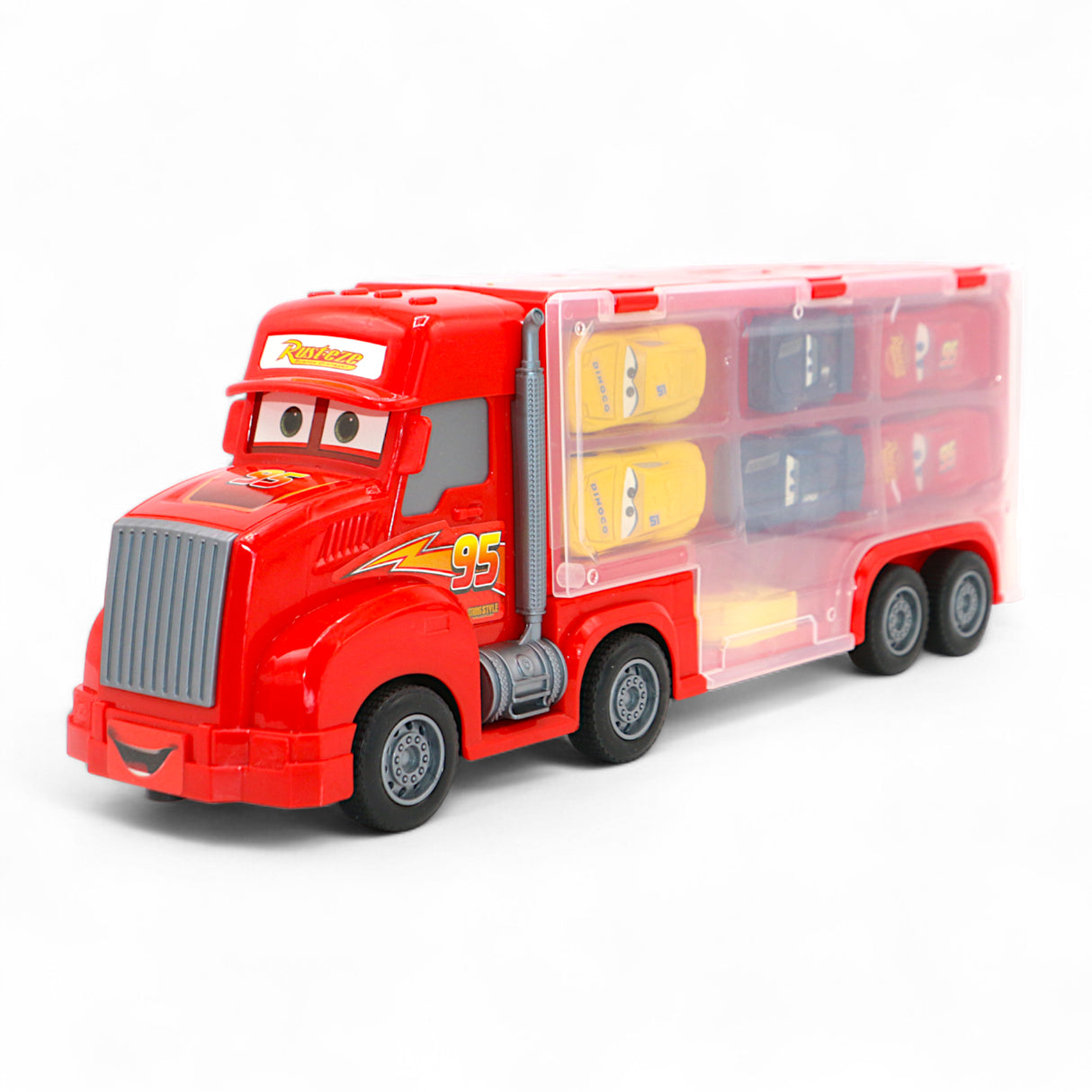 friction mcqueen truck with alloy 6cars t