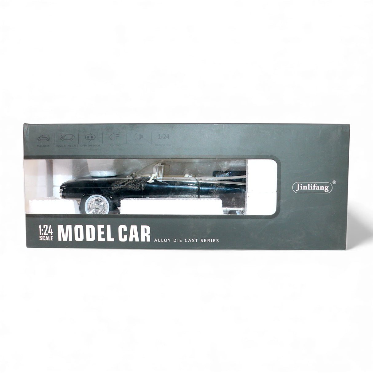 die-cast metal cadilla eldorado  biarritz car 1:24 with music & lights t042