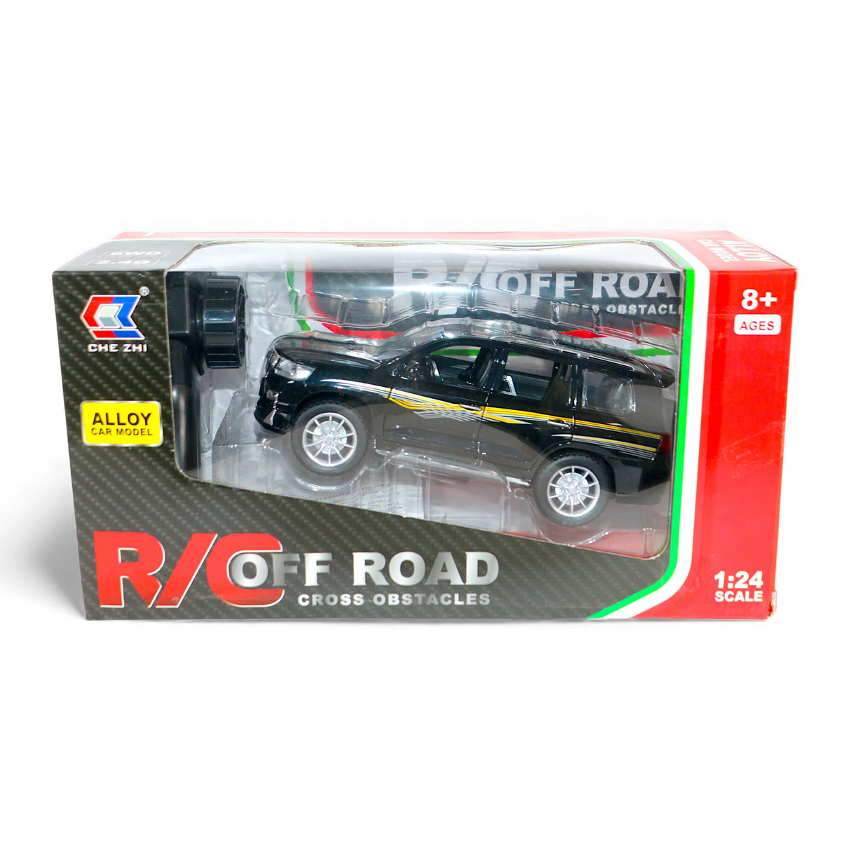 remote control metal toyota land cruiser prado 1:24 chargeable with  lights music & usb t045