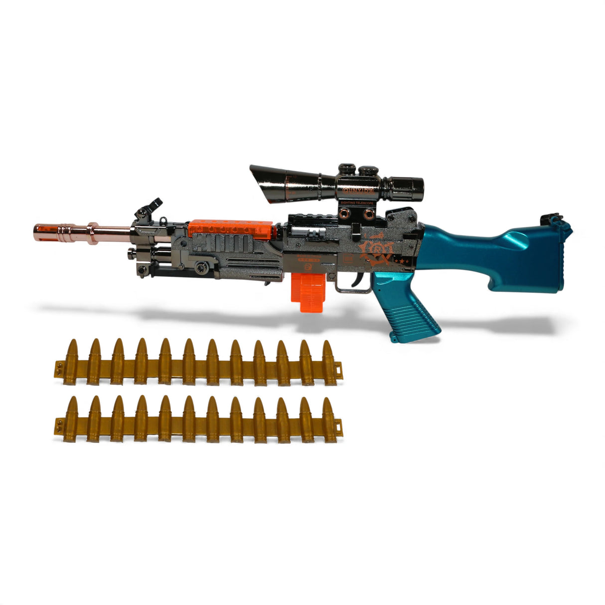 musical gun 22" with lights & spray china