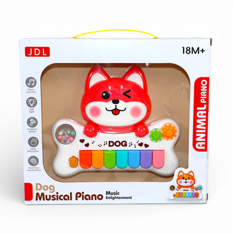 musical piano dog colorful with lights 19x4.2x16.5cm china