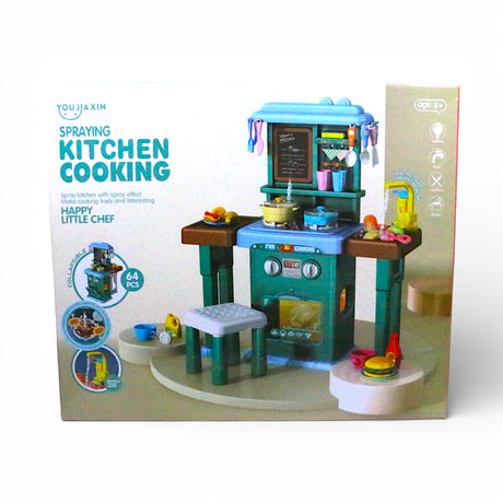 kitchen set 64pc with lights & spray china