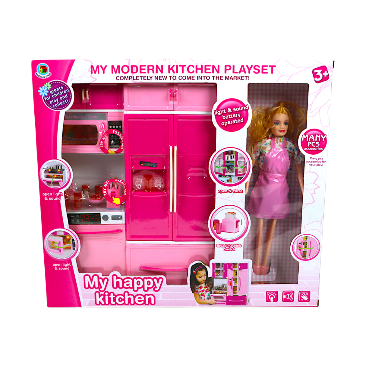 musical modern kitchen set with doll & lights china