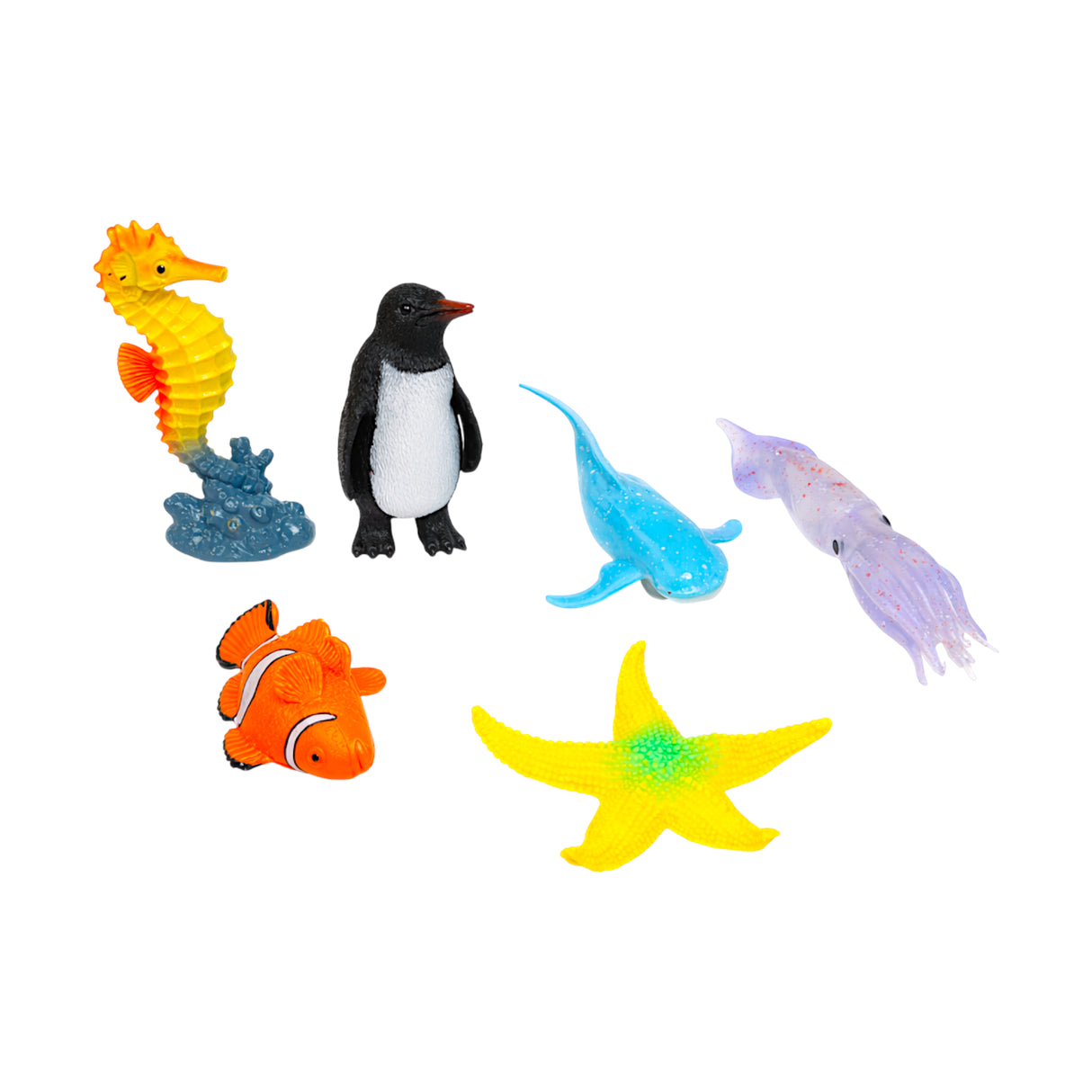 sea animal set 7pc colorful china