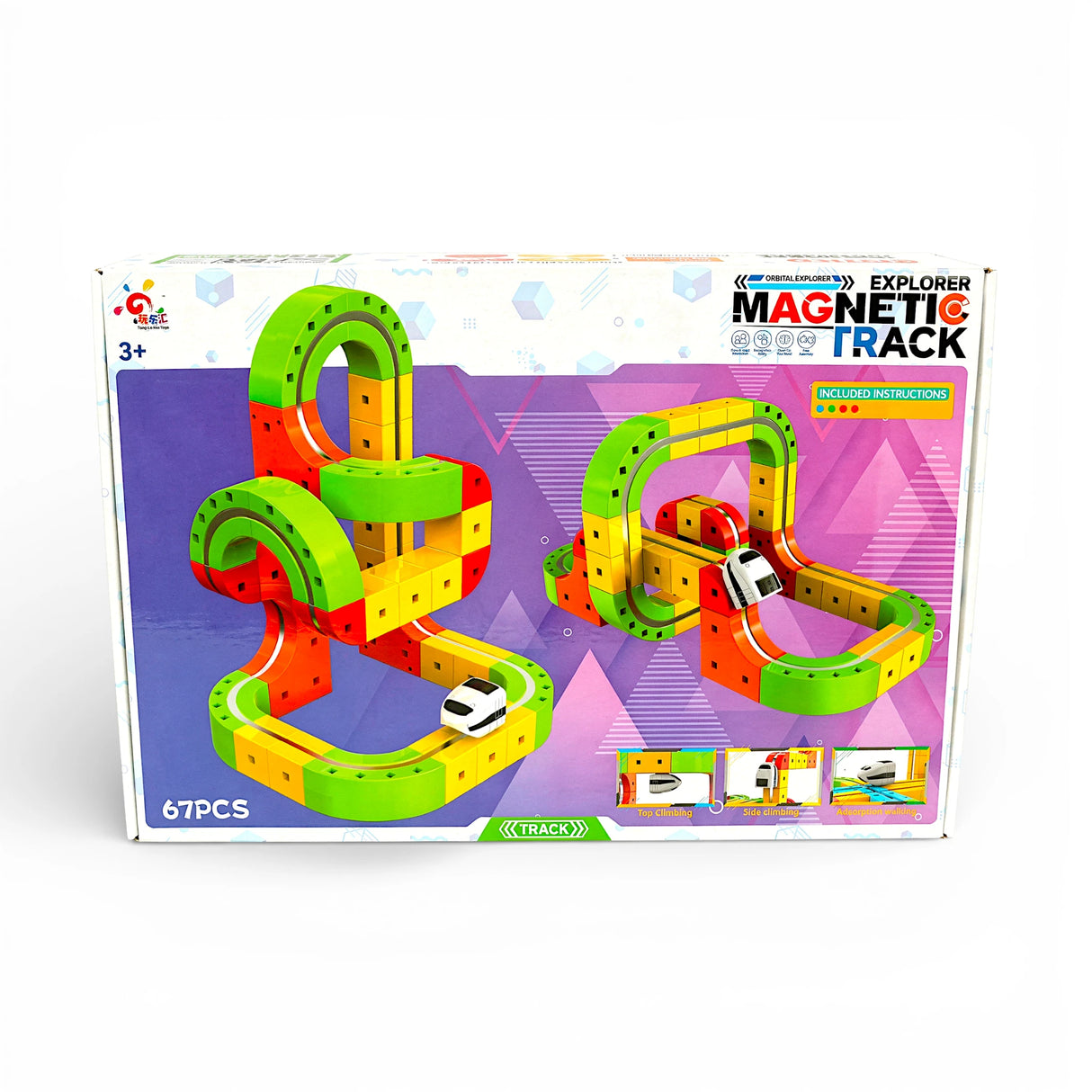 magnetic colorful train track set chargeable 67pc china