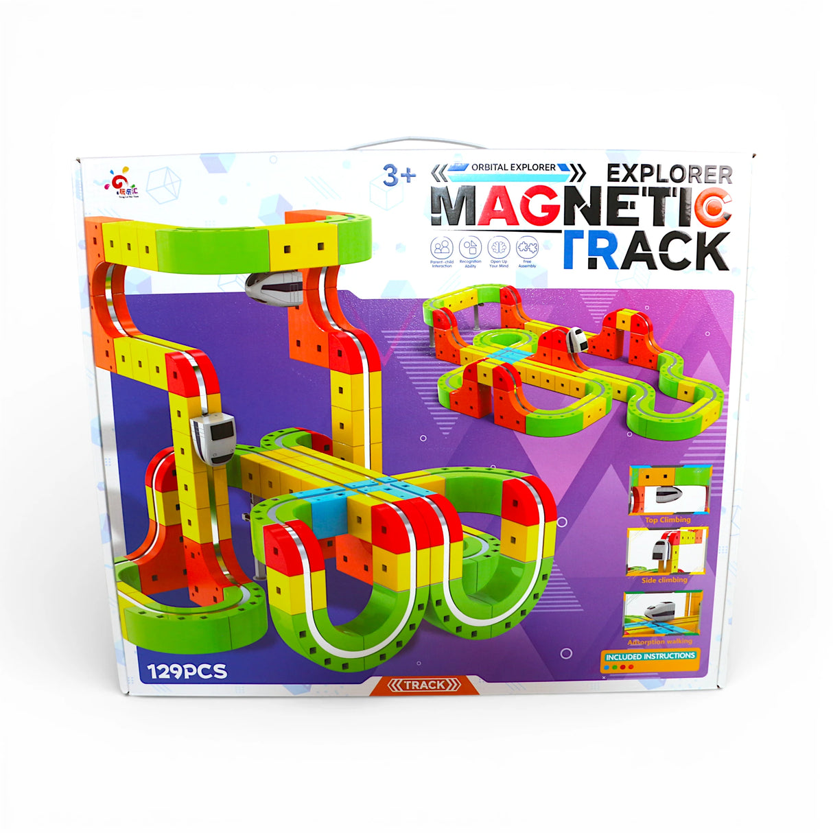 magnetic colorful train track set chargeable 129pc china