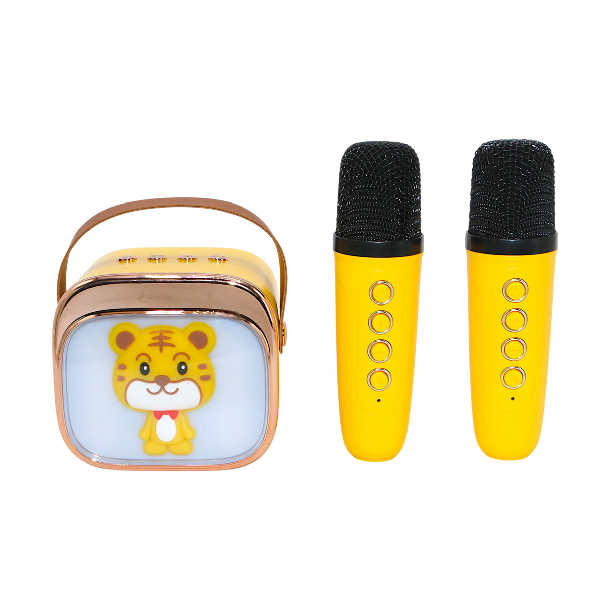 karaoke wireless dual microphone with bluetooth speaker , led lighths & usb china