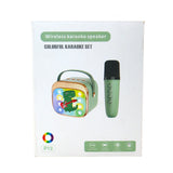 karaoke wireless dual microphone with bluetooth speaker , led lighths & usb china