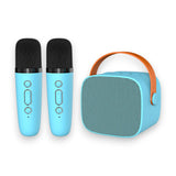 karaoke wireless dual microphone with bluetooth speaker , led lighths & usb china