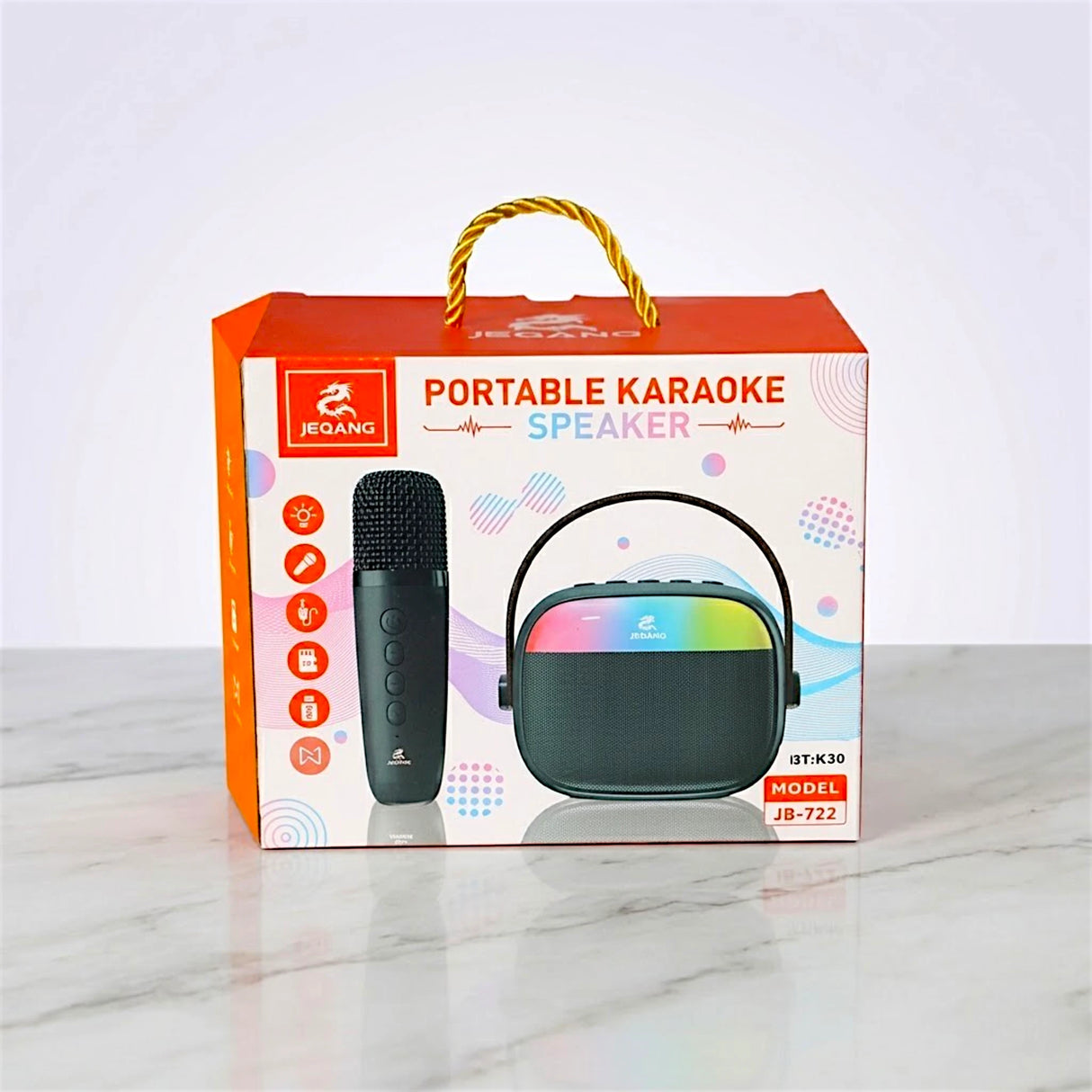 karaoke wireless microphone with bluetooth speaker , led lighths & usb china