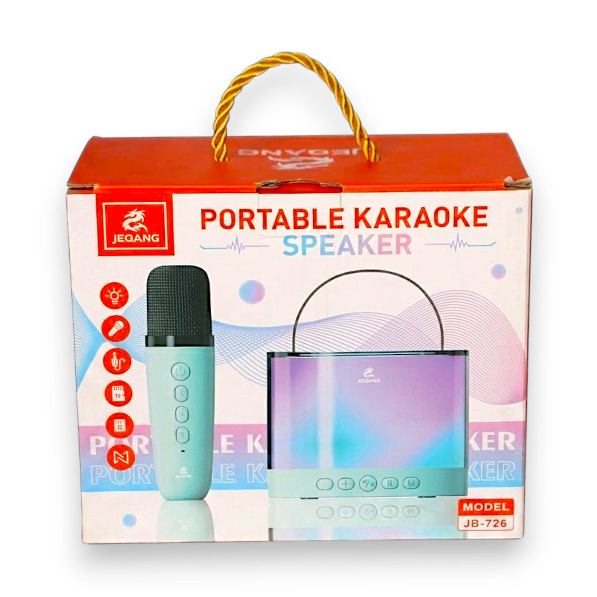 karaoke wireless microphone with bluetooth speaker , led lighths & usb china