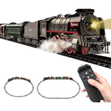 remote control track train set chargeable with music , lights , spray & usb 185x99cm