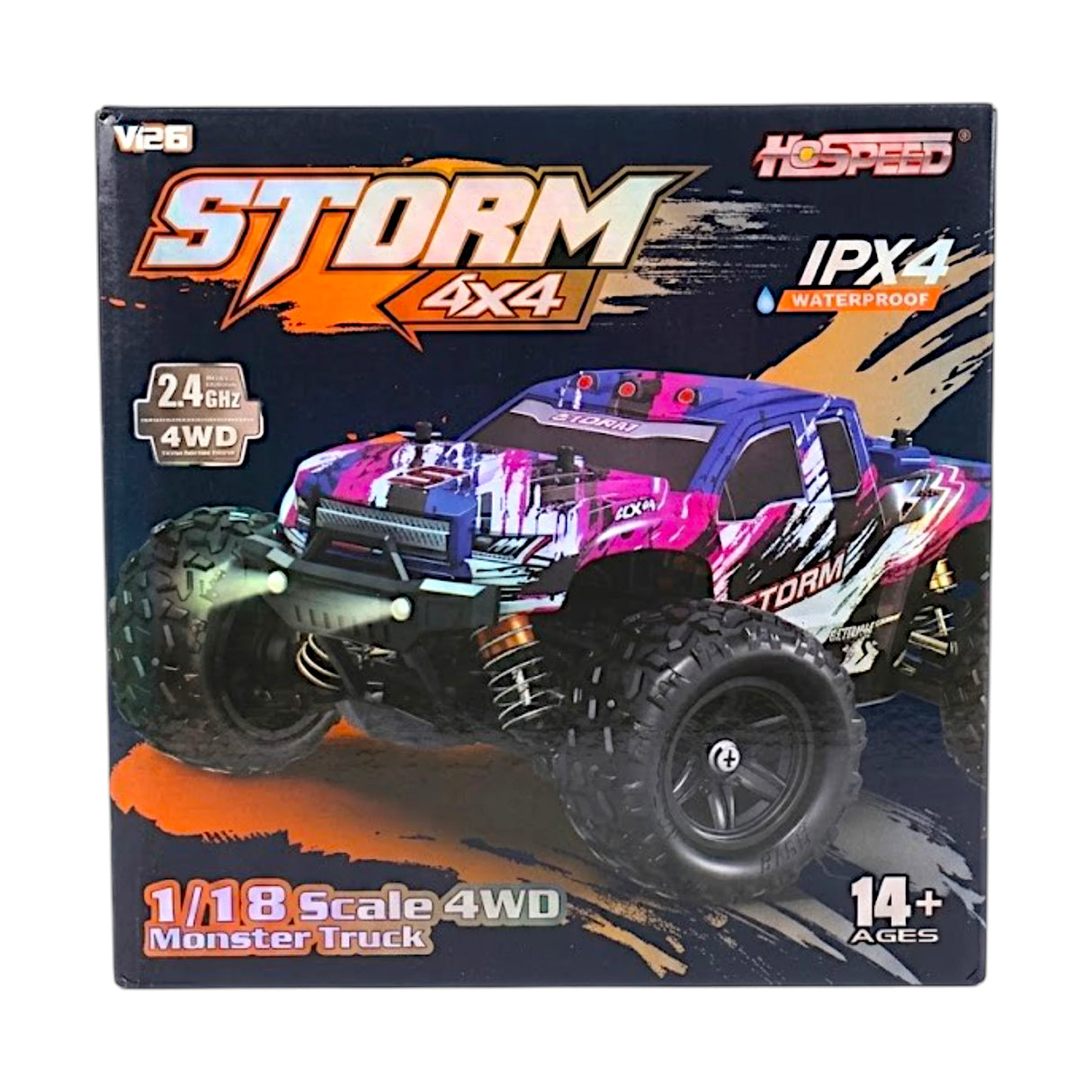 remote control monster truck 1:18 4x4 chargeable water proof with lights & usb