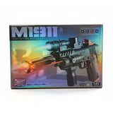 electric gel blaster orbeez gun m1911 chargeable with lights & spray