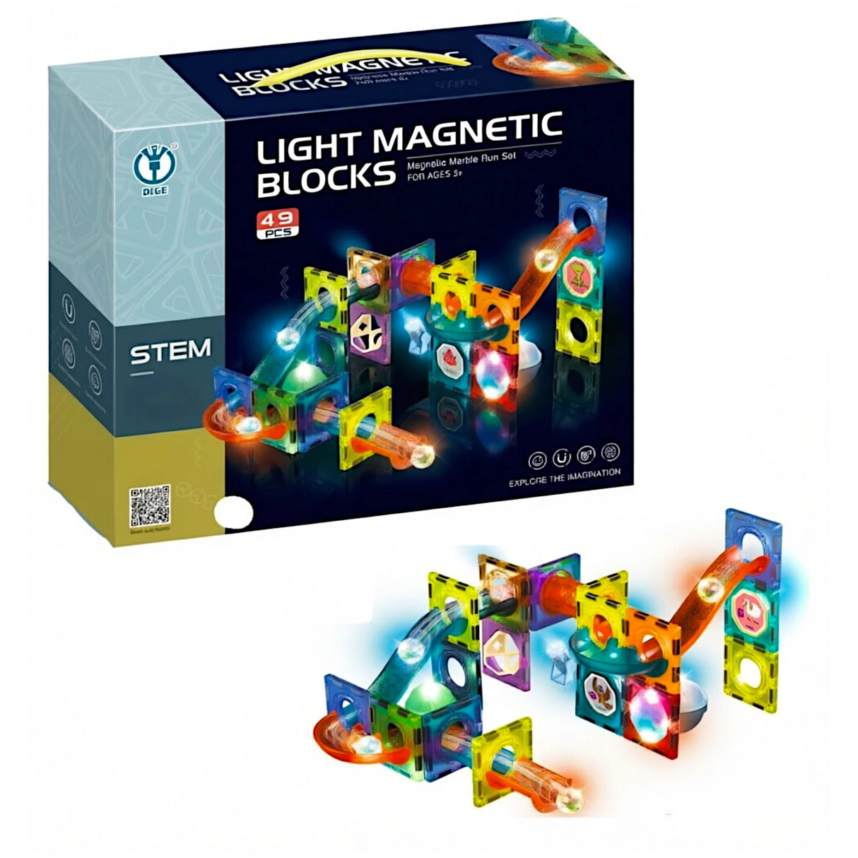 magnetic blocks set 75pc colorful