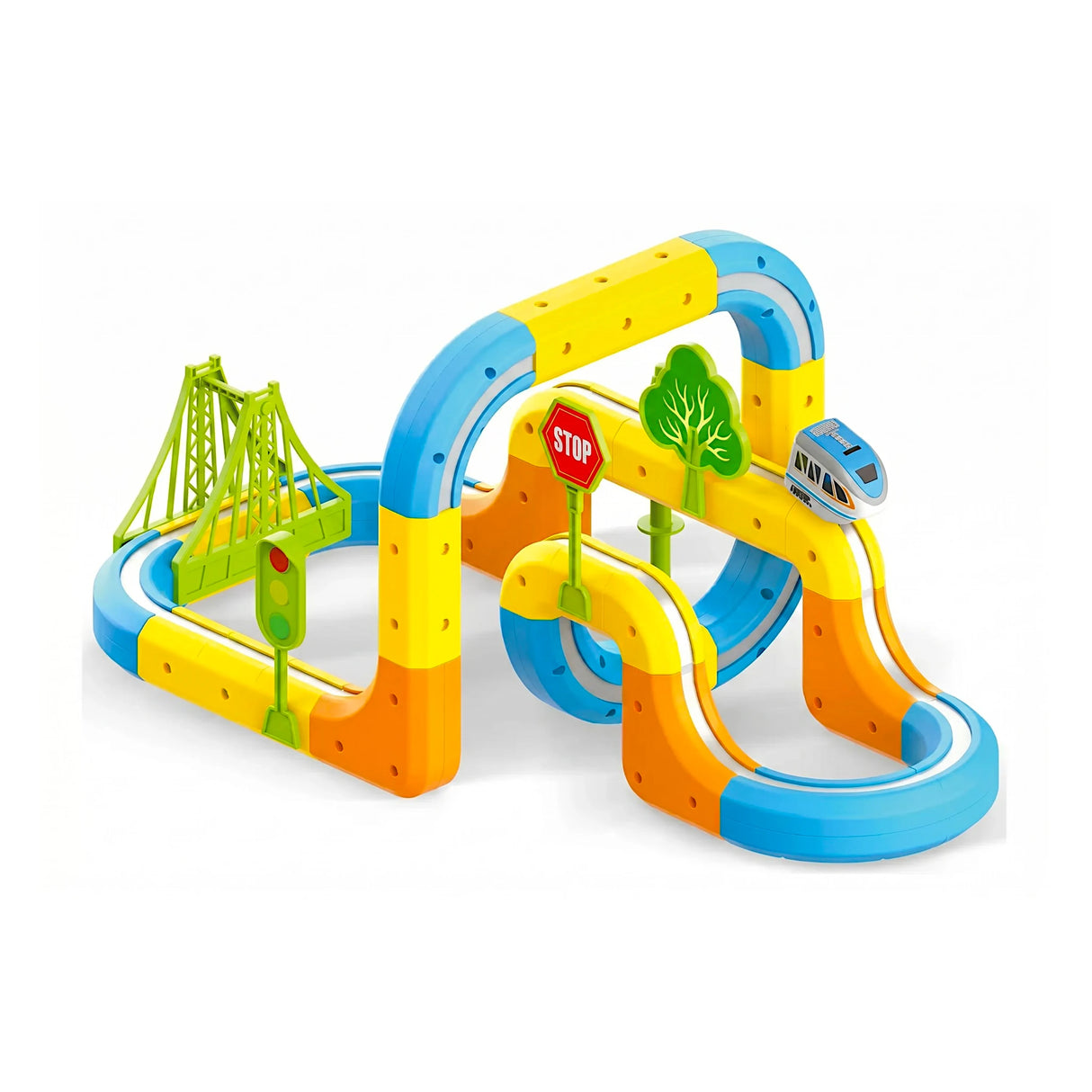 magnetic track train set 57pc colorful