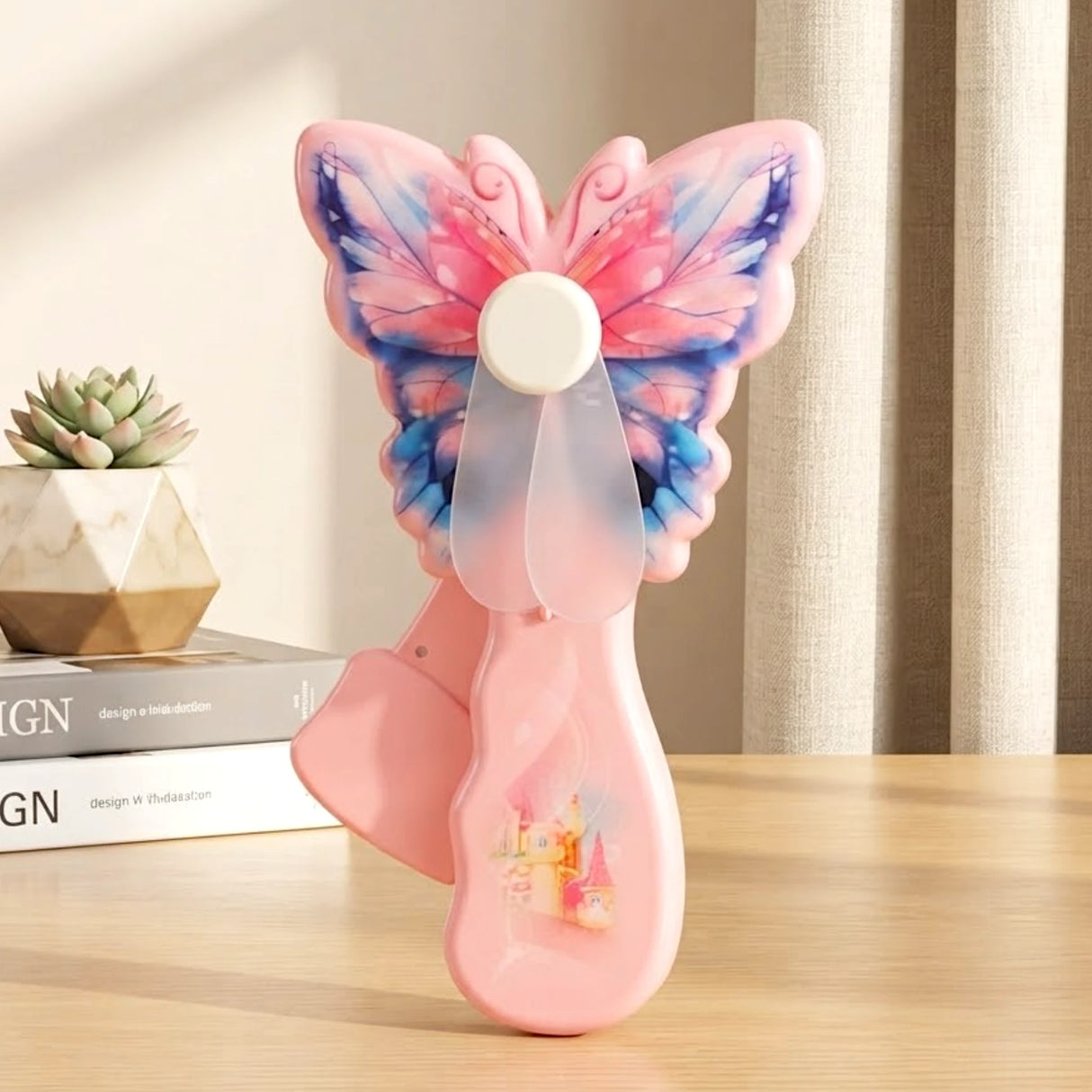 kids butterfly hand fan colorful