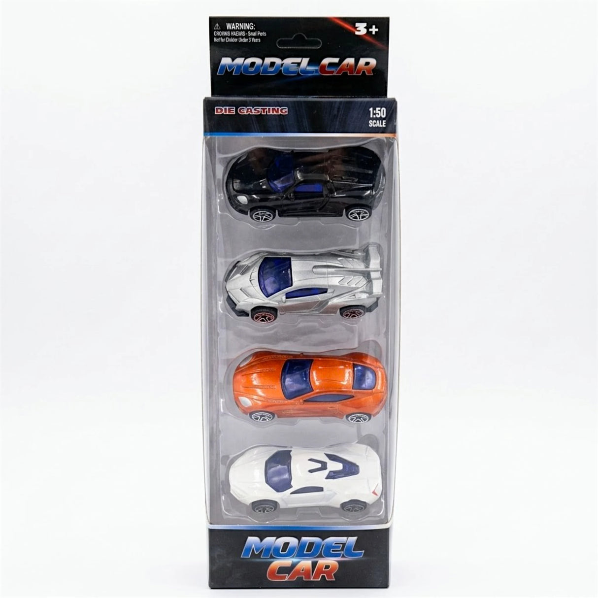 die-cast metal car set 4pc colorful