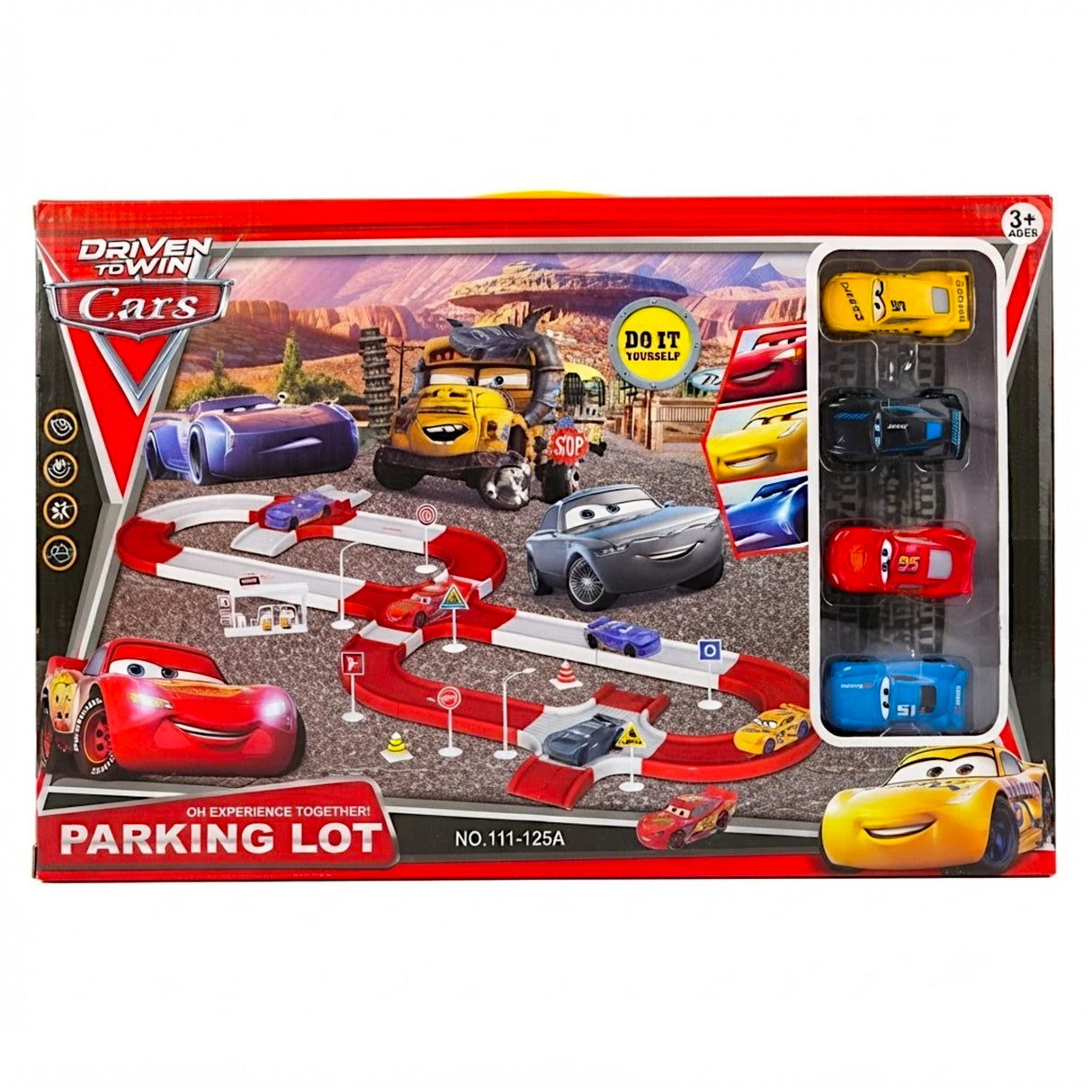 mcqueen track set with 4 cars colorful