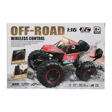 remote control alloy off-road jeep 4x4 1:16 with lights & usb