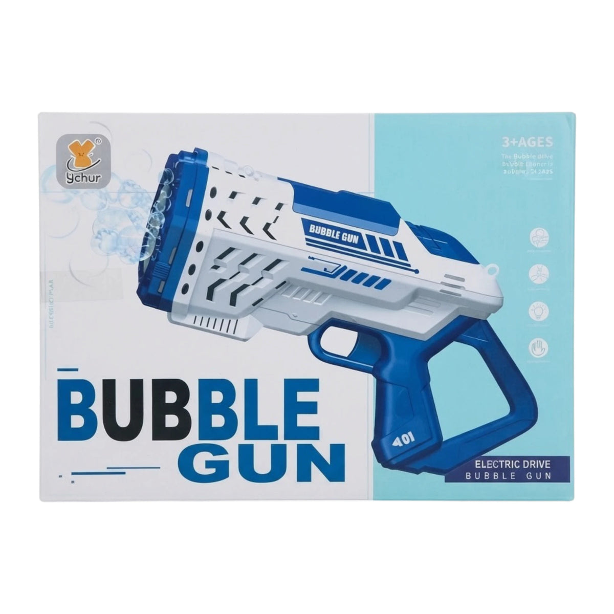 electric bubble gun chargeable with lights & usb