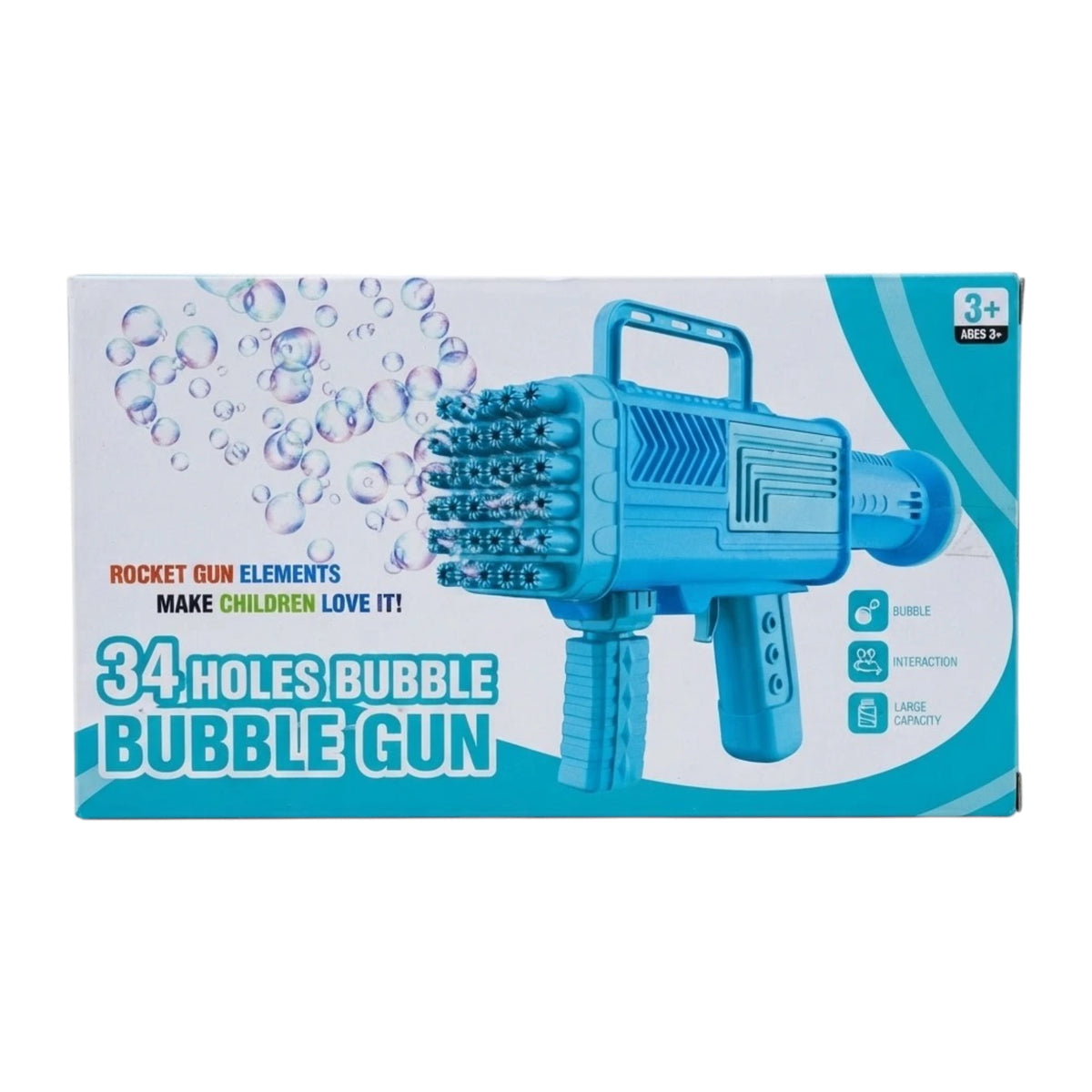 bubble gun with 34 holes