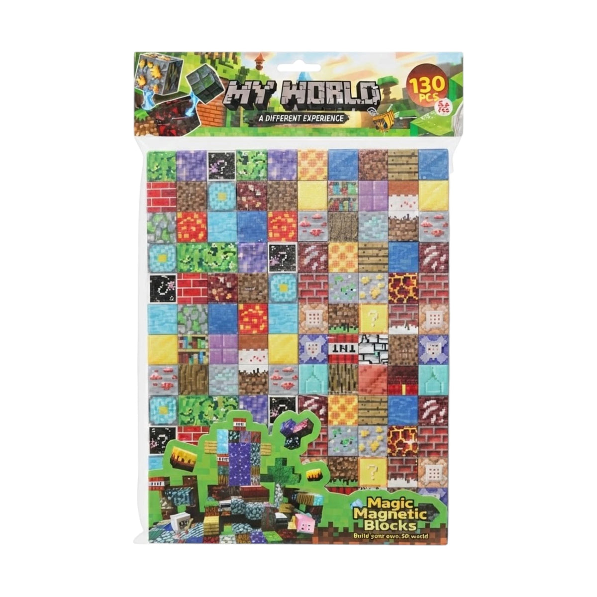 minecraft magnetic blocks 130pc with colorful